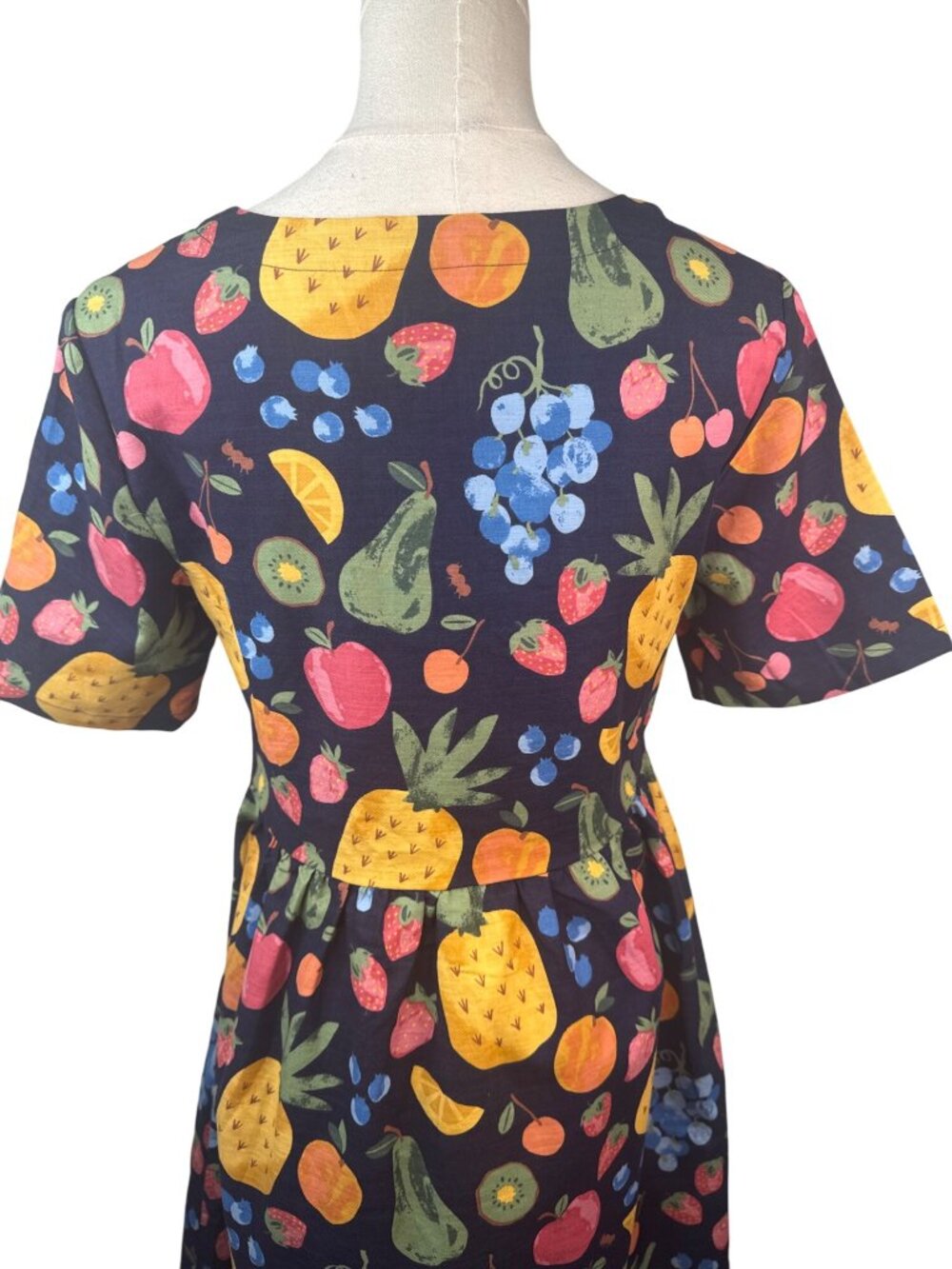 Princess Highway Size 6 Fruit Print Cotton Dress With V-Neckline & Button Front - Picture 10 of 16